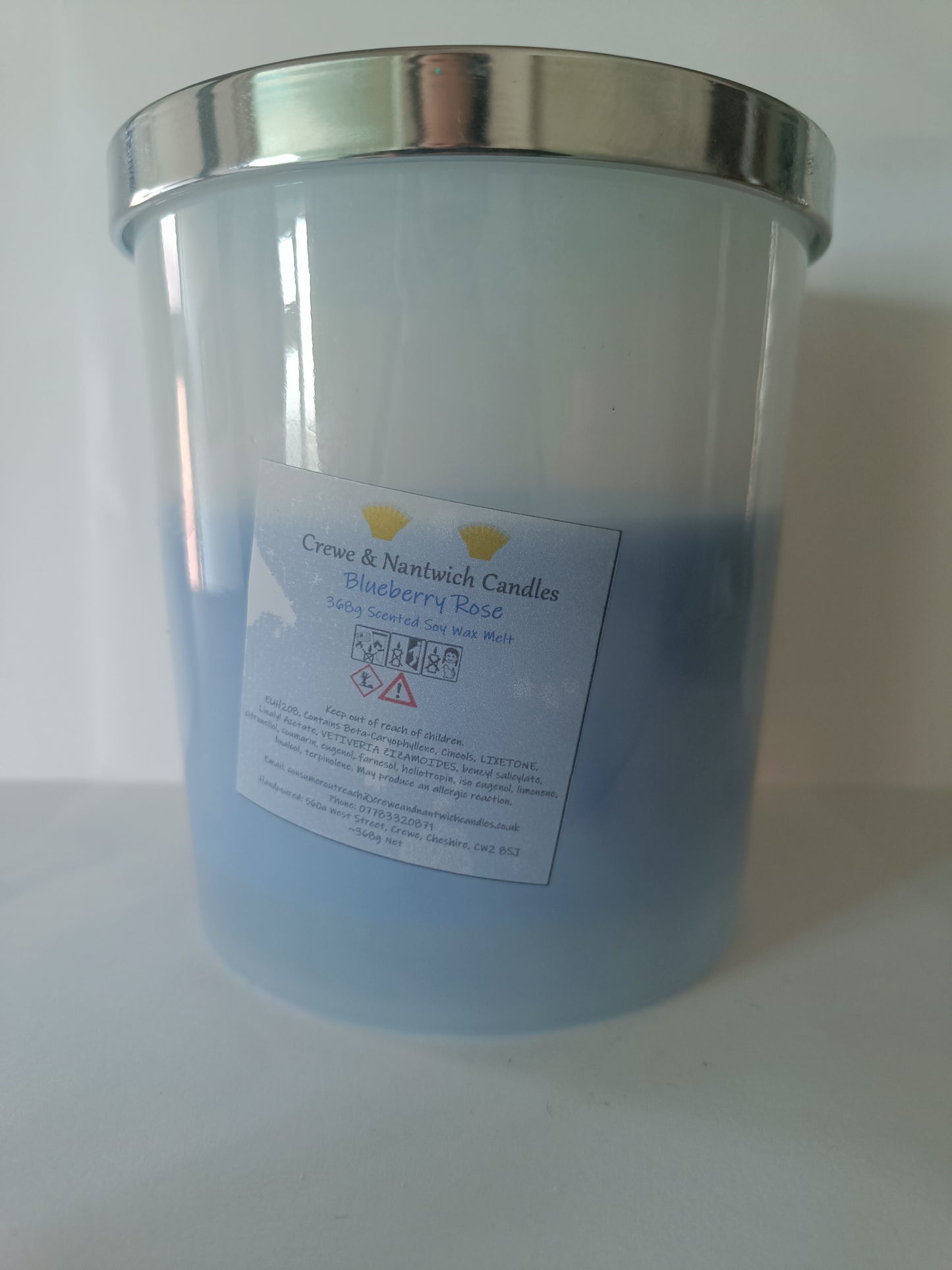 Blueberry Rose - 368g scented soy candle