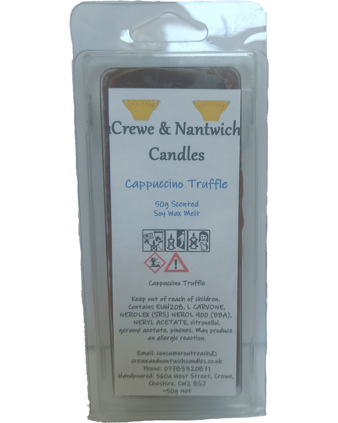 Cappuccino Truffle - 50g soy wax scented snap bar wax melt